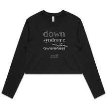 Load image into Gallery viewer, Down Syndrome Acceptance BOOK RELEASE TEE - AS Colour - Women&#39;s Long Sleeve Crop Tee
