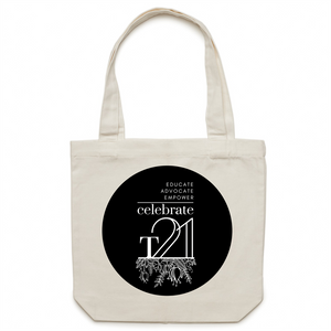 ‘Celebrate T21 with Flowers’  - AS Colour - Carrie - Canvas Tote Bag