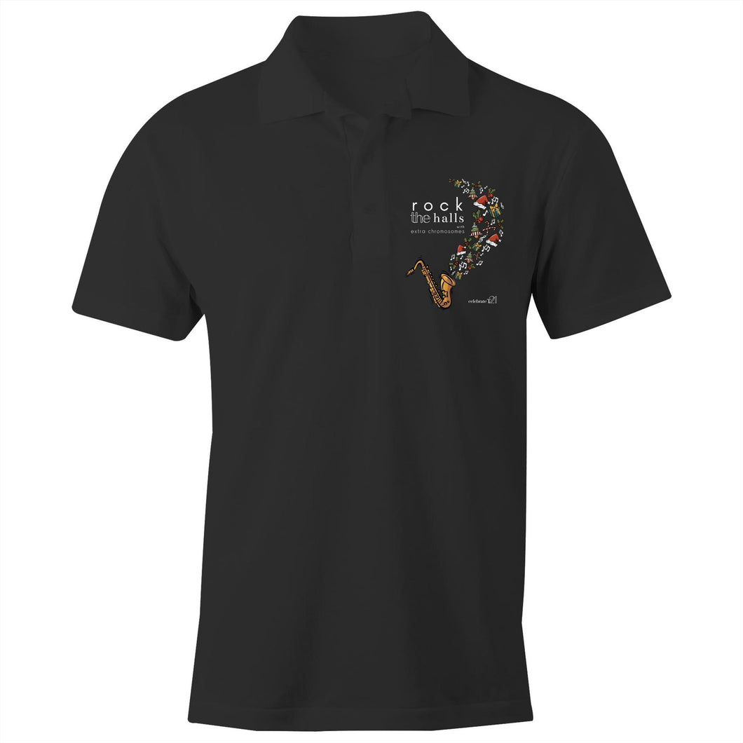 Rock The Halls - 2 designs AS Colour Chad - S/S Polo Shirt