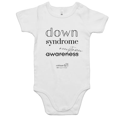 Down Syndrome Acceptance BOOK RELEASE TEE - AS Colour Mini Me - Baby Onesie Romper