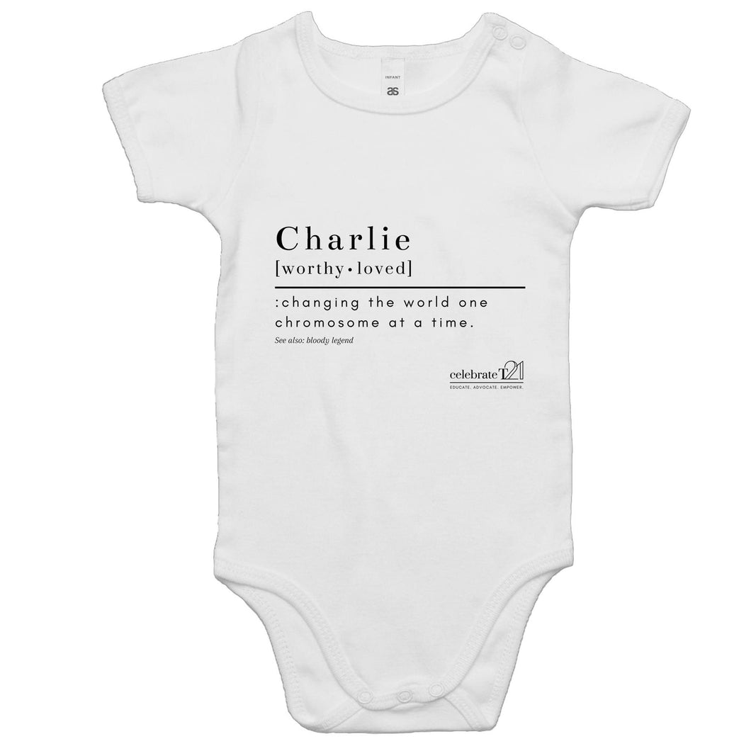 CUSTOM ORDER FOR  Charlie  - AS Colour Mini Me - Baby Onesie Romper