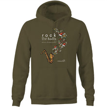 Load image into Gallery viewer, Rock The Halls - 2 designs AS Colour Stencil - Pocket Hoodie Sweatshirt