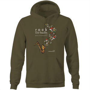 Rock The Halls - 2 designs AS Colour Stencil - Pocket Hoodie Sweatshirt