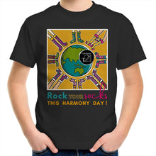 Load image into Gallery viewer, WDSD Harmony Day and Rock Your Socks - AS Colour Kids Youth Crew T-Shirt