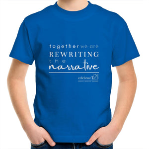 Rewriting The Narrative  BOOK RELEASE TEE 2021  AS Colour Kids Youth Crew T-Shirt