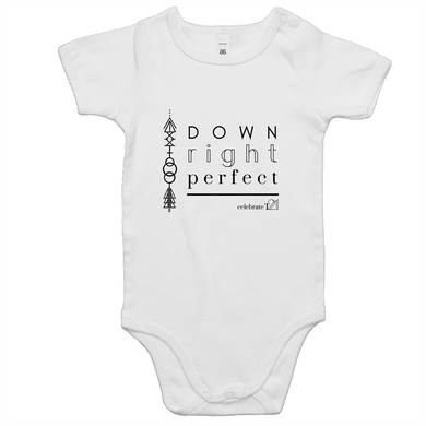 'Down Right Perfect' White Only - AS Colour Mini Me - Baby Onesie Romper