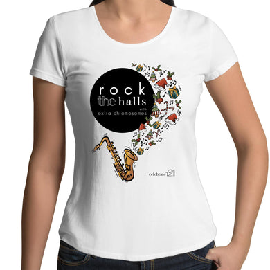 Rock The Halls - 2 designs Colour Mali - Womens Scoop Neck T-Shirt