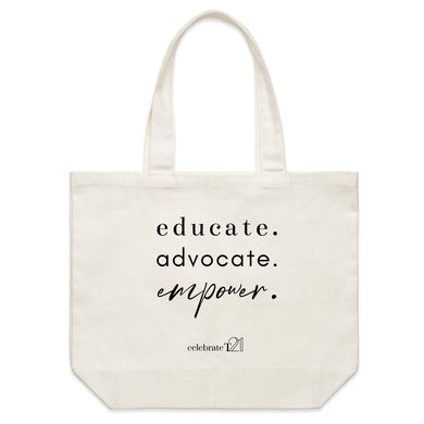 Educate Advocate Empower OCT21 -  AS Colour - Shoulder Canvas Tote Bag