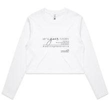 Load image into Gallery viewer, It’s Your Story…  BOOK RELEASE TEE 2021  AS Colour - Women&#39;s Long Sleeve Crop Tee