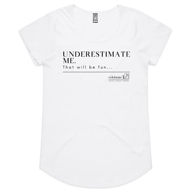 Underestimate Me  BOOK RELEASE TEE 2021  AS Colour Mali - Womens Scoop Neck T-Shirt