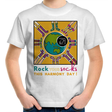 WDSD Harmony Day and Rock Your Socks - AS Colour Kids Youth Crew T-Shirt