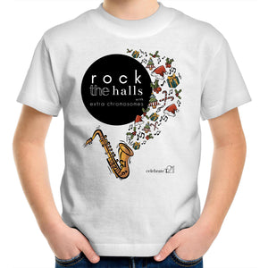 Rock The Halls - 2 designs AS Colour Kids Youth Crew T-Shirt