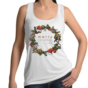 Christmas - ‘Celebrate T21 Christmas Wreath’    AS Colour Tulip - Womens Singlet