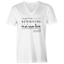 Load image into Gallery viewer, Rewriting The Narrative  BOOK RELEASE TEE 2021  AS Colour Tarmac - Mens V-Neck Tee