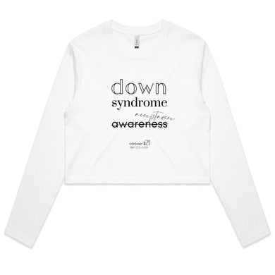 Down Syndrome Acceptance BOOK RELEASE TEE - AS Colour - Women's Long Sleeve Crop Tee
