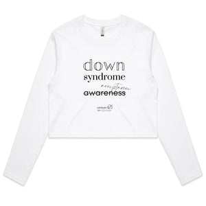 Down Syndrome Acceptance BOOK RELEASE TEE - AS Colour - Women's Long Sleeve Crop Tee