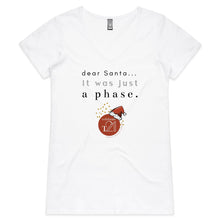 Load image into Gallery viewer, Dear Santa Alexis Schnitger Design 2022 -  AS Colour Bevel - Womens V-Neck T-Shirt
