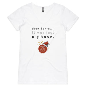 Dear Santa Alexis Schnitger Design 2022 -  AS Colour Bevel - Womens V-Neck T-Shirt