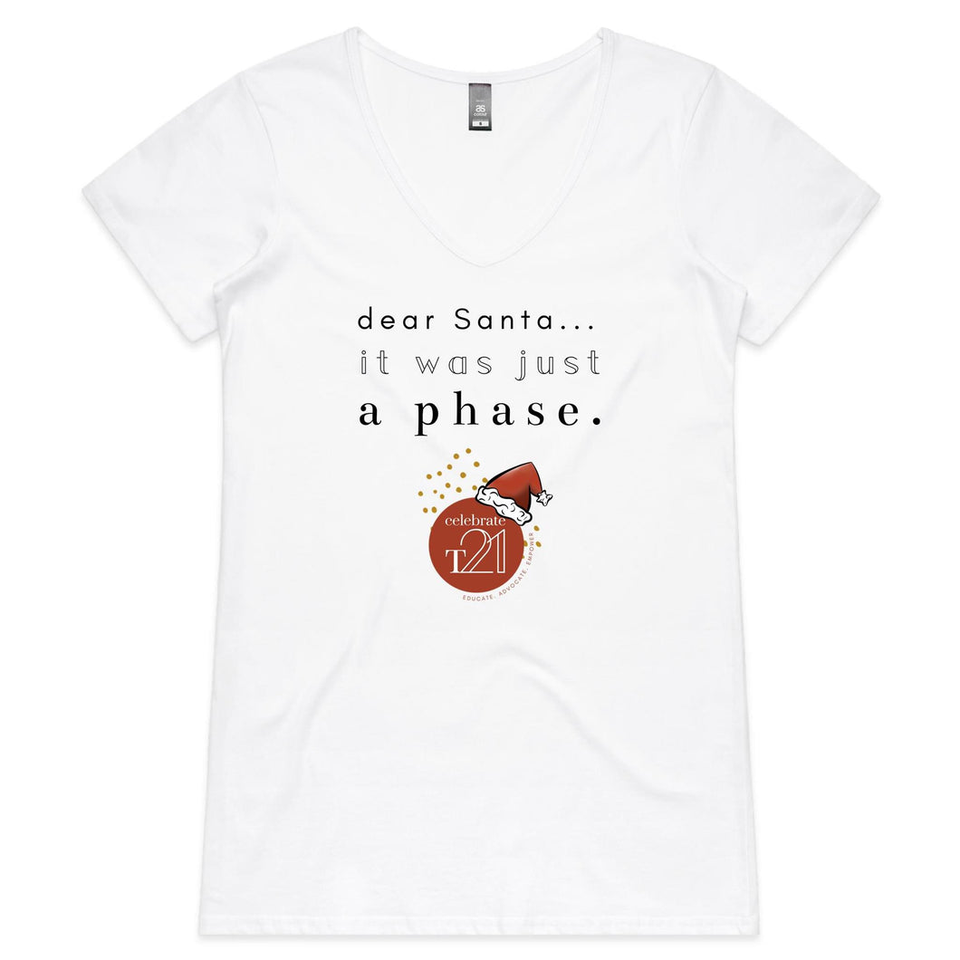 Dear Santa Alexis Schnitger Design 2022 -  AS Colour Bevel - Womens V-Neck T-Shirt