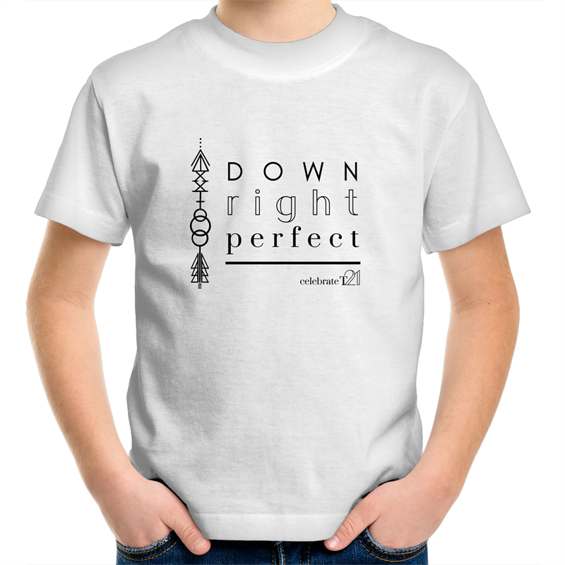 'Down Right Perfect' in Black or White - AS Colour Kids Youth Crew T-Shirt