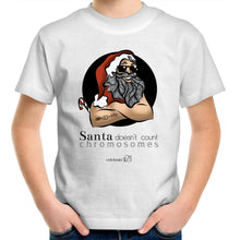 Load image into Gallery viewer, Christmas - ‘Santa Doesn’t Count Chromosomes’ AS Colour Kids Youth Crew T-Shirt