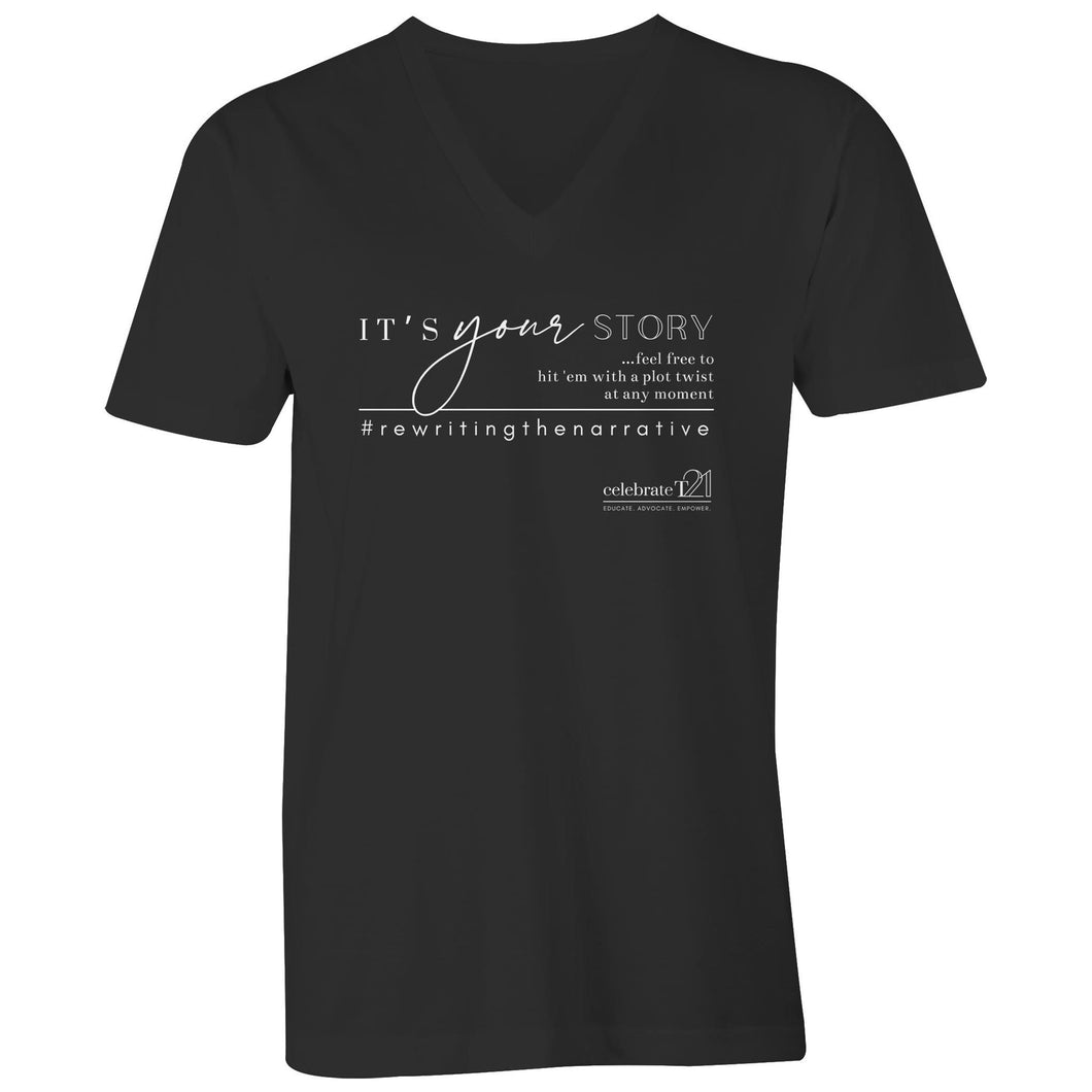 It’s Your Story…  BOOK RELEASE TEE 2021  AS Colour Tarmac - Mens V-Neck Tee