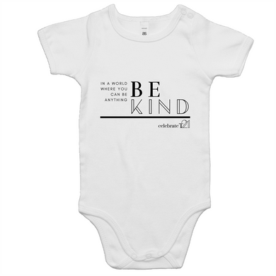 'Be Kind' White Only ' - AS Colour Mini Me - Baby Onesie Romper