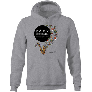 Rock The Halls - 2 designs AS Colour Stencil - Pocket Hoodie Sweatshirt