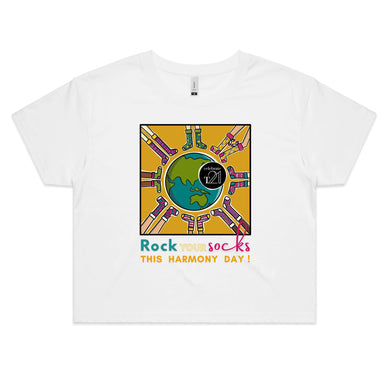 WDSD Harmony Day and Rock Your Socks - AS Colour - Women's Crop Tee