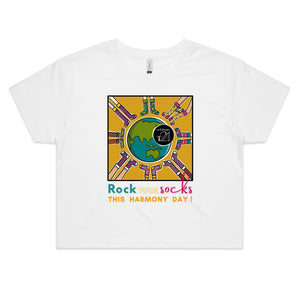 WDSD Harmony Day and Rock Your Socks - AS Colour - Women's Crop Tee