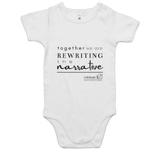 Load image into Gallery viewer, Rewriting The Narrative  BOOK RELEASE TEE 2021  AS Colour Mini Me - Baby Onesie Romper