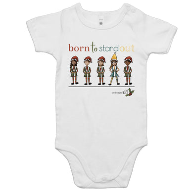 Christmas – ‘Born To Stand Out’ – Girl AS Colour Mini Me - Baby Onesie Romper