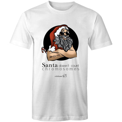 Christmas - ‘Santa Doesn’t Count Chromosomes’ AS Colour Staple - Mens T-Shirt
