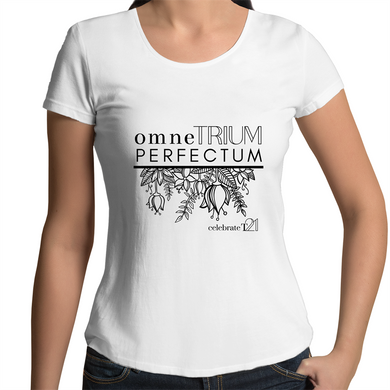 ‘OTP Flowers’ in Black or White - AS Colour Mali - Womens Scoop Neck T-Shirt