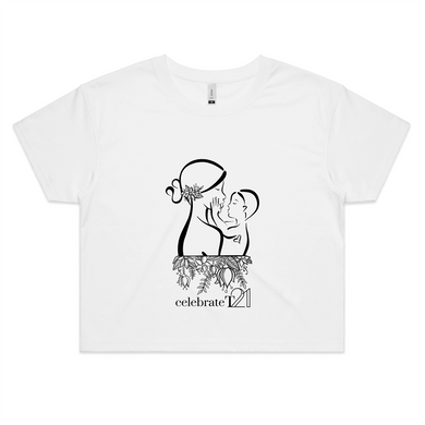 ‘Mother & Son’ in Black or White - AS Colour - Womens Crop Tee