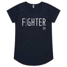 Load image into Gallery viewer, FIGHTER Word Collection –  AS Colour Mali - Womens Scoop Neck T-Shirt