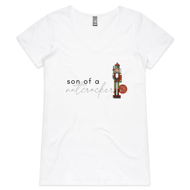 Son of a nutcracker 2022 Alexis Schnitger Design - AS Colour Bevel - Womens V-Neck T-Shirt