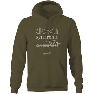 Down Syndrome Acceptance BOOK RELEASE TEE - AS Colour Stencil - Pocket Hoodie Sweatshirt