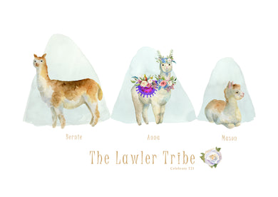 My Tribe Personalised Print  - LAMA 3