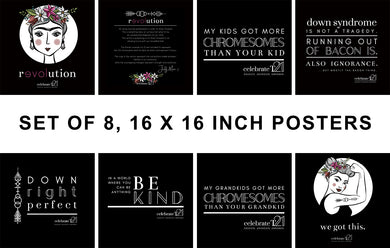 Set of 8, 16 x 16 inch posters
