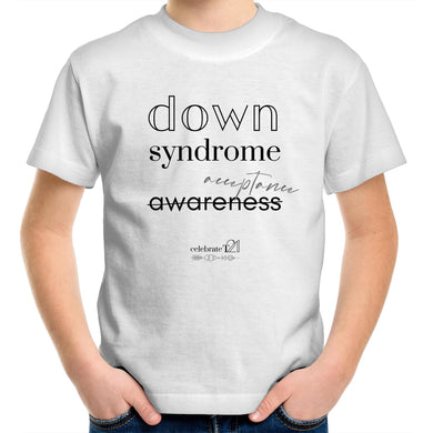 Down Syndrome Acceptance BOOK RELEASE TEE - AS Colour Kids Youth Crew T-Shirt