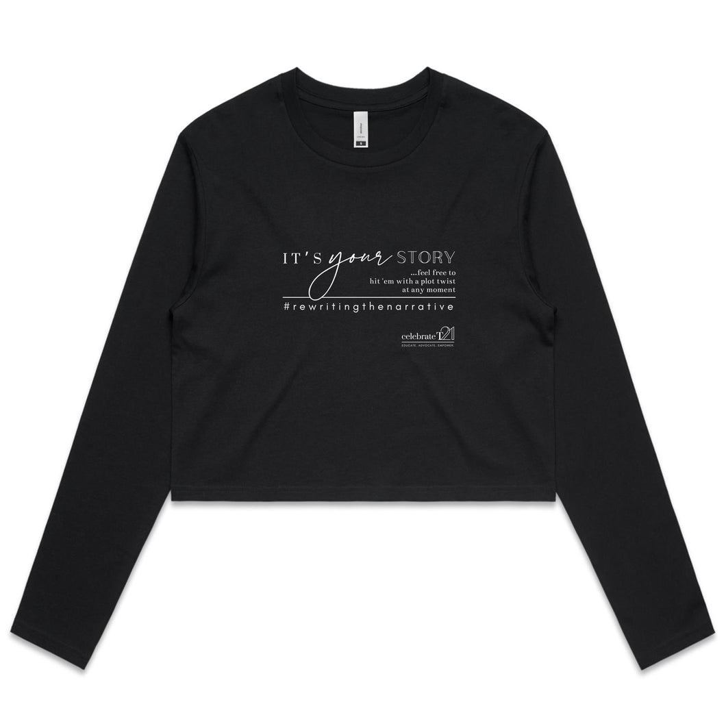 It’s Your Story…  BOOK RELEASE TEE 2021  AS Colour - Women's Long Sleeve Crop Tee