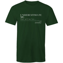 Load image into Gallery viewer, Underestimate Me BOOK RELEASE TEE AS Colour Staple - Mens T-Shirt