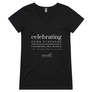 Celebrating DS - AS Colour Bevel - Womens V-Neck T-Shirt