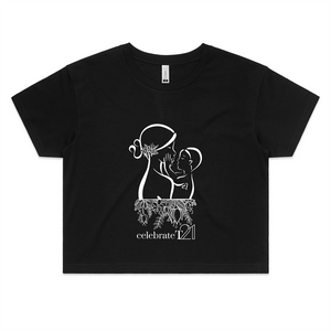 ‘Mother & Son’ in Black or White - AS Colour - Womens Crop Tee