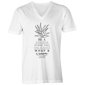 Pineapple Crown - AS Colour Tarmac - Mens V-Neck Tee