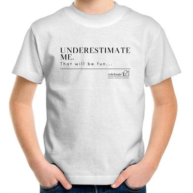 Underestimate Me  BOOK RELEASE TEE 2021   AS Colour Kids Youth Crew T-Shirt
