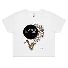 Load image into Gallery viewer, Rock The Halls - 2 designs Colour - Womens Crop Tee