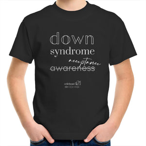 Down Syndrome Acceptance BOOK RELEASE TEE - AS Colour Kids Youth Crew T-Shirt