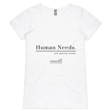 Human Needs - AS Colour Bevel - Womens V-Neck T-Shirt